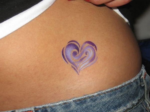 watercolor tattoo purple heart