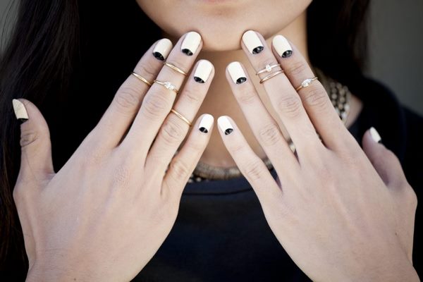 DIY nail art ideas moon manicure