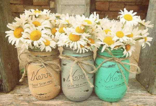 DIY rustic table decoration ideas for bridal party