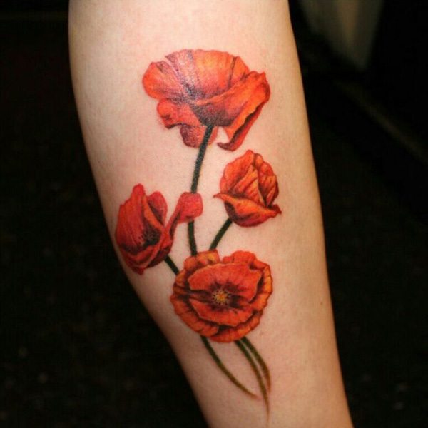 Poppies tattoo designs for women