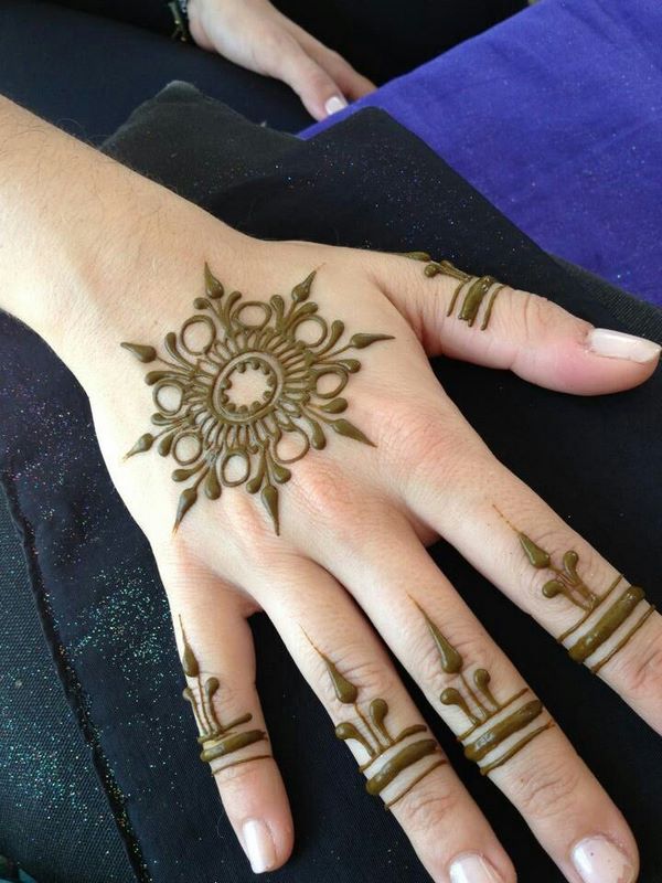 Small circular mehndi design for hand