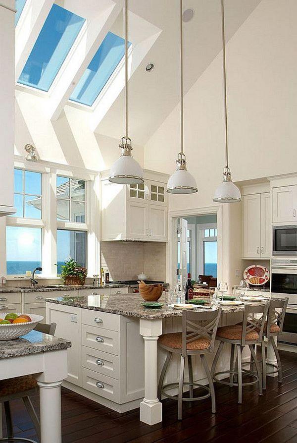 Vaulted ceilings lighting ideas skylights modern kitchen design