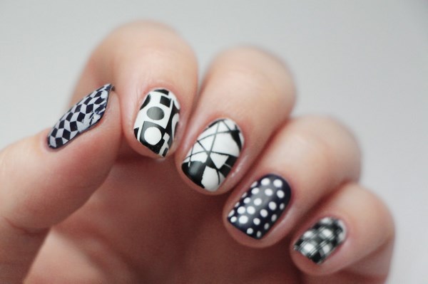 geometric nails dots shattered glass patterns