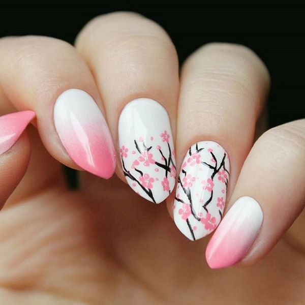 cherry blossom nail art ideas spring manicure
