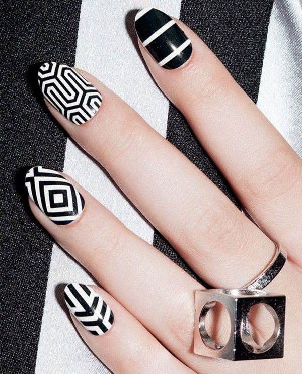 original geometric nail art