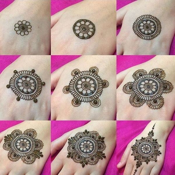 henna tattoo on hand simple mehndi flower