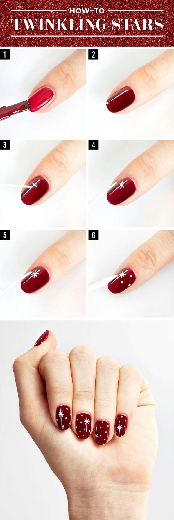 how to draw twinkling star on nails