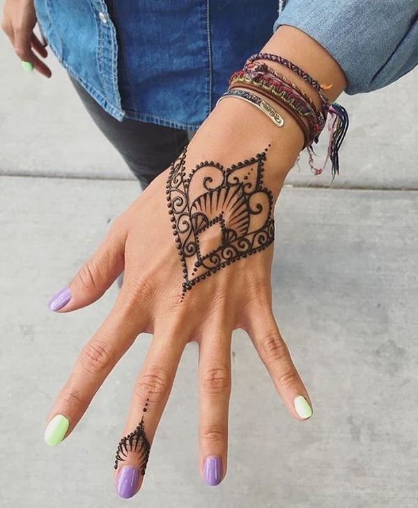 indian mehndi on hand easy patterns