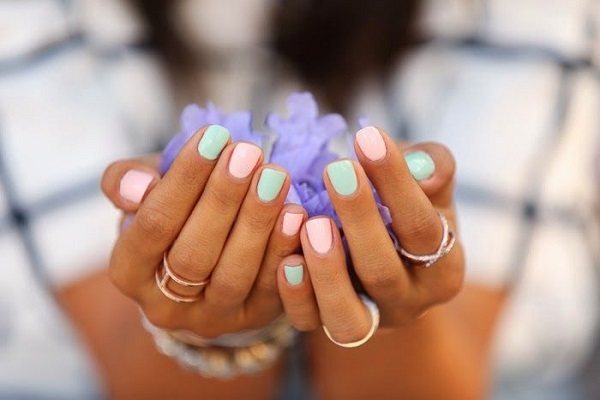 nail design in pastel colors monochrome nails