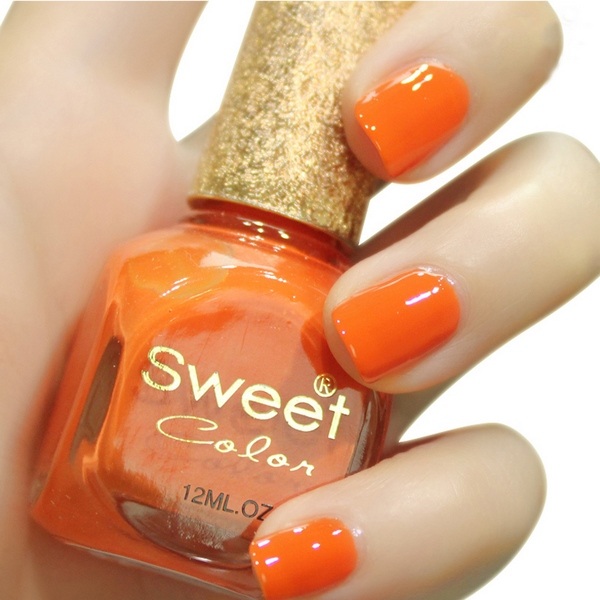 orange nail color summer nails ideas