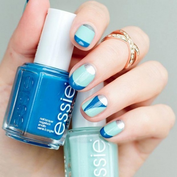 pastel manicure ideas blue nail designs