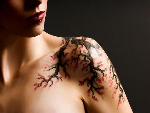 shoulder tattoo cherry blossoms japanese tattoo ideas