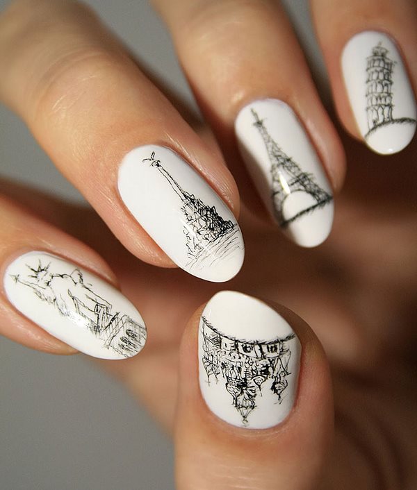 white manicure ideas creative nail art