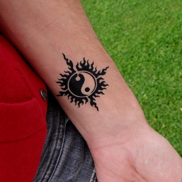 yin yang spiritual tattoo symbols cool wrist tattoos