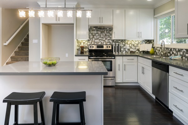 Best L shaped kitchen design ideas white cabinets tile backsplash