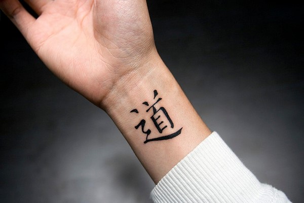 Japanese kanji tattoo on wrist