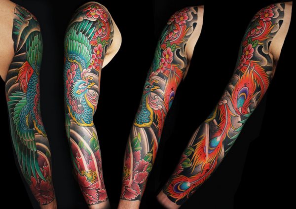 Japanese-phoenix-tattoo-long-sleeve-tattoo