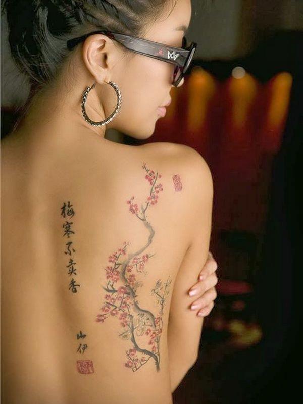 Japanese tattoos kanji cherry blossom