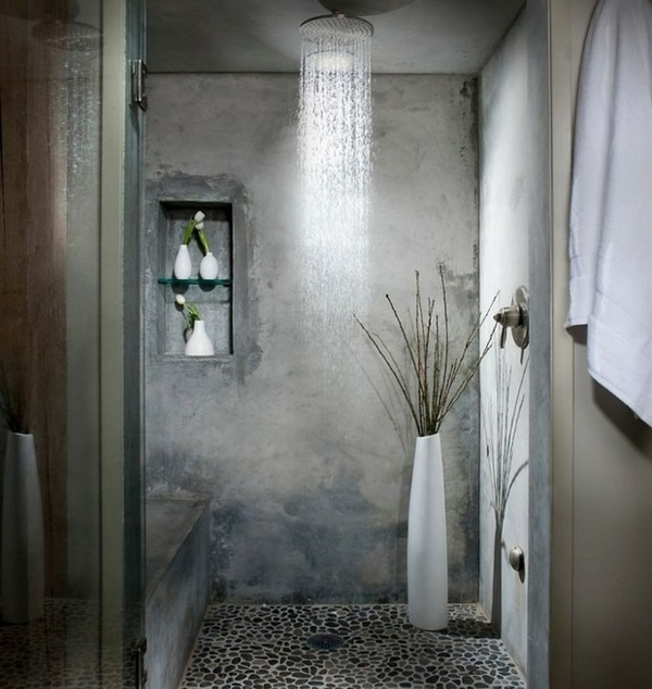 modern bathroom minimalist design concrete walls