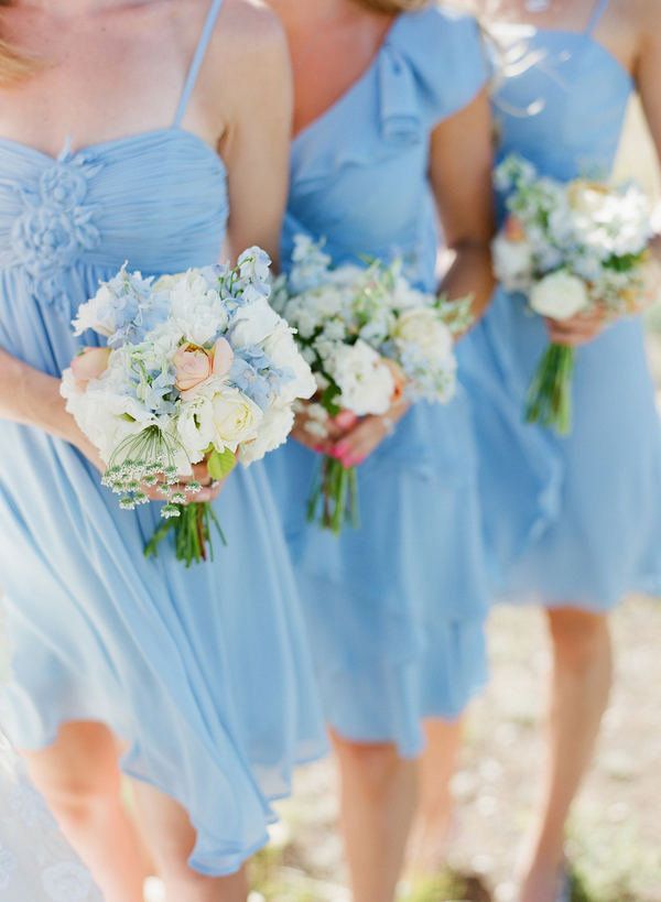 beach wedding blue bridesmaid dresses