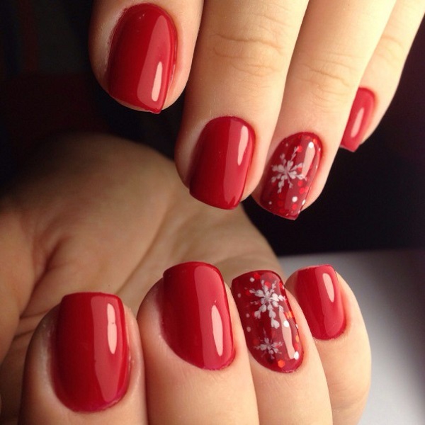 best snowflake nail designs red christmas nails