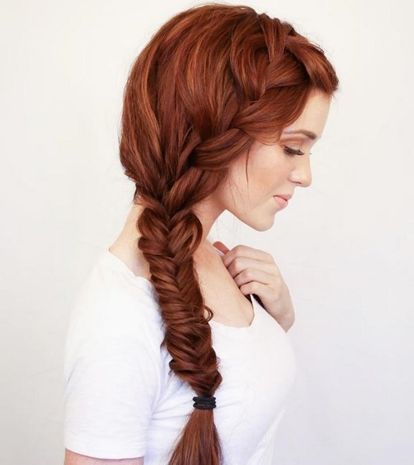 french and fishtail braid hairstyle for long hair