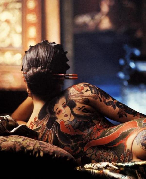 geisha tattoo back tattoo design ideas