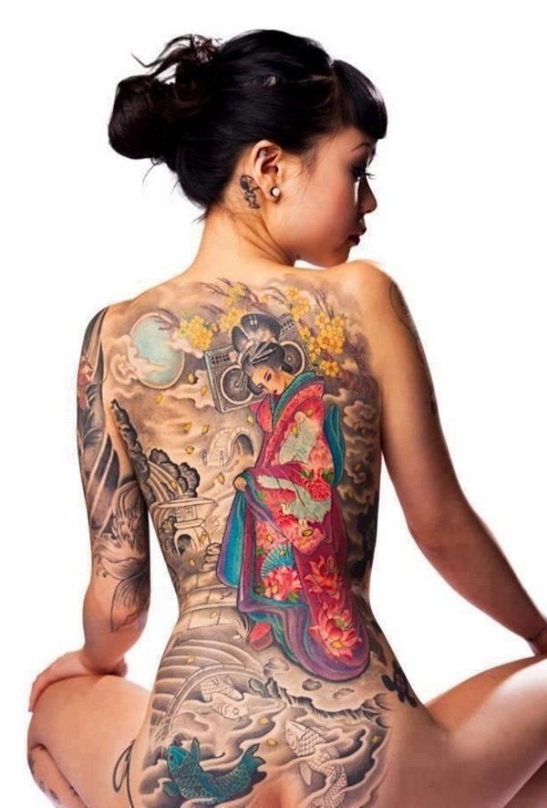 japanese back tattoo for women
