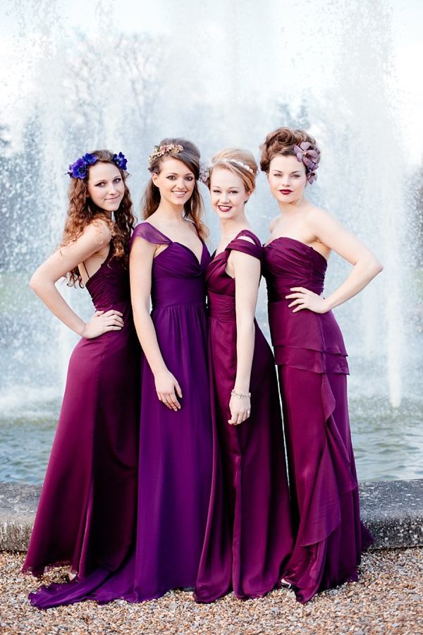 long purple dresses for bridesmaids