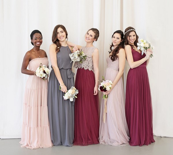 mix and match dresses wedding ideas for bridesmaids