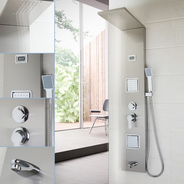 modern bathroom wall mounted shower faucets with rainfall head