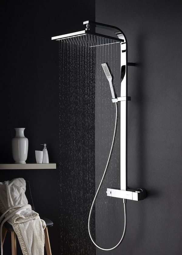 modern shower faucet ideas with rainfall head