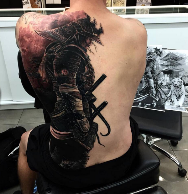 samurai tattoo back tattoo design ideas for men