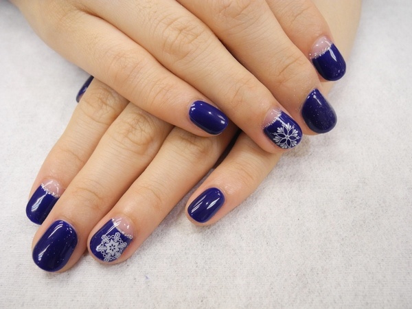 snowflake nail art holiday nails moon manicure