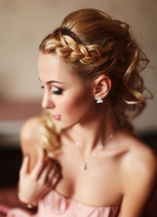 stylish elegant updo with braid for bridesmaids