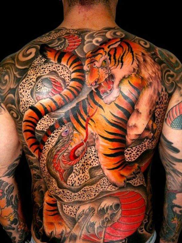 tiger tattoo Japanese style back tattoo