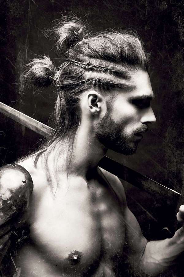 viking hairstyles for men with braids and bun
