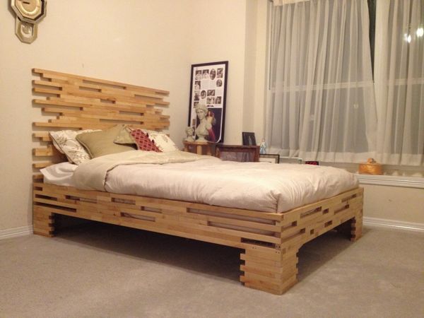 DIY bed frame on legs furniture ideas for bedroom