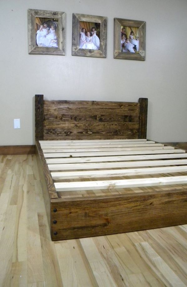 Diy Bed Frame Creative Ideas For Original Bedroom Furniture - Reclaimed Wood Platform Bed Diy