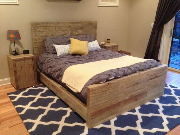 DIY pallet bed frames rustic furniture ideas