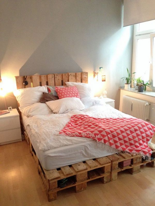 DIY pallet furniture ideas bedroom furniture bed frame