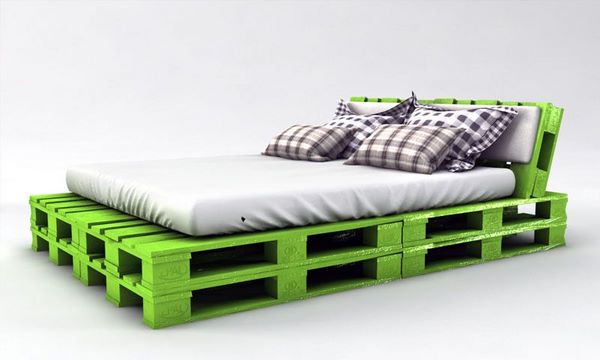 DIY platform bed ideas DIY headboard wooden pallets