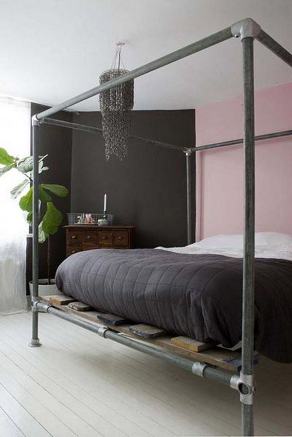 DIY poster bed ideas metal wood bed frame