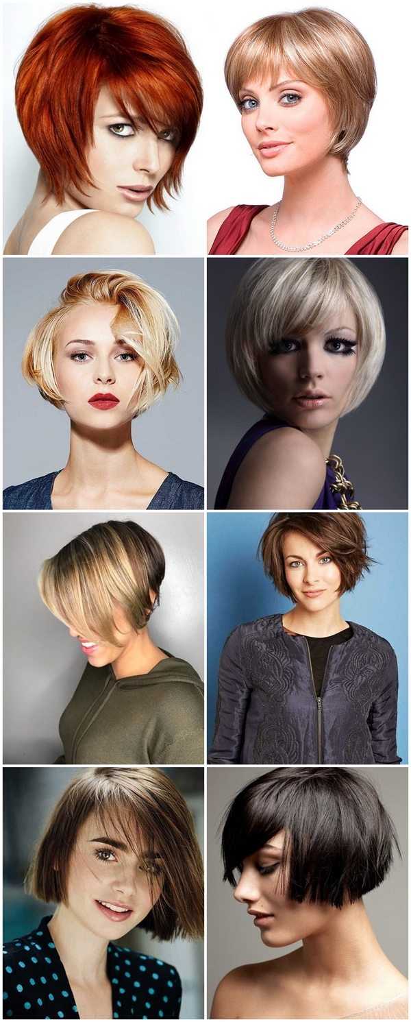Short Bob haircuts with different types of bangs