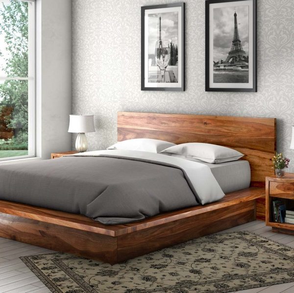 wooden bed frame ideas modern platform bed