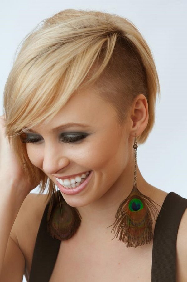 asymmetrical haircuts with shaved side for women