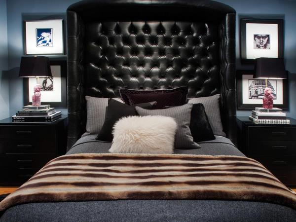 bed frame ideas tufted leather oversized headboard