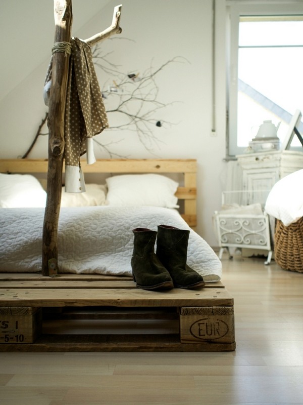 bedroom ideas pallet platform bed headboard