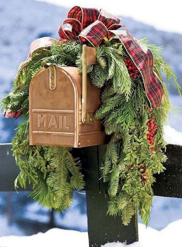 christmas mailbox decorations diy garlands ideas from evergreens