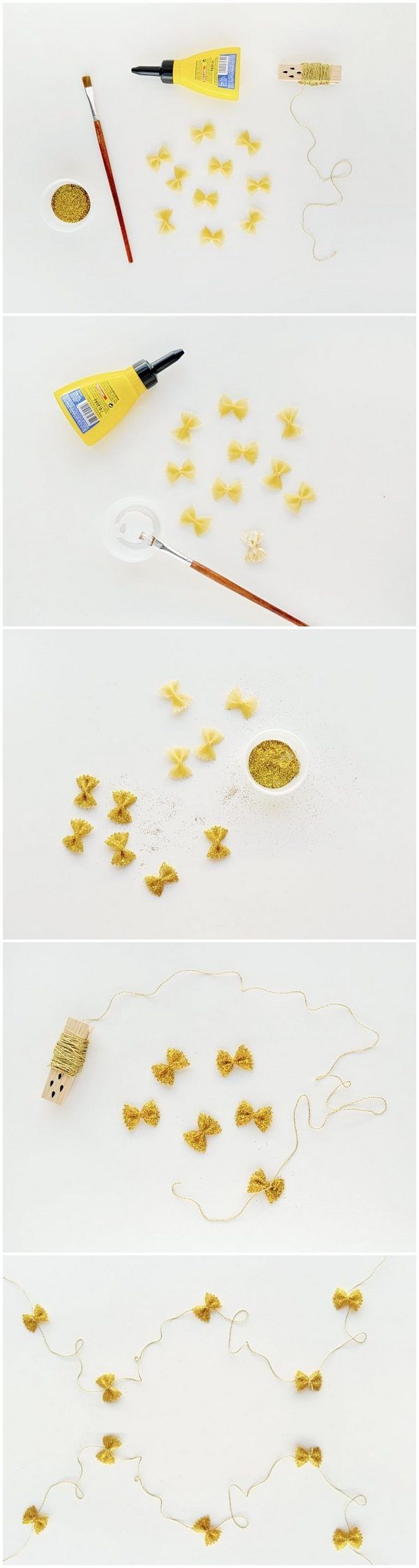 how to make christmas garland from pasta step by step tutorial